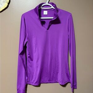 Women's Purple Quarter-Zip Long Sleeve Performance Top